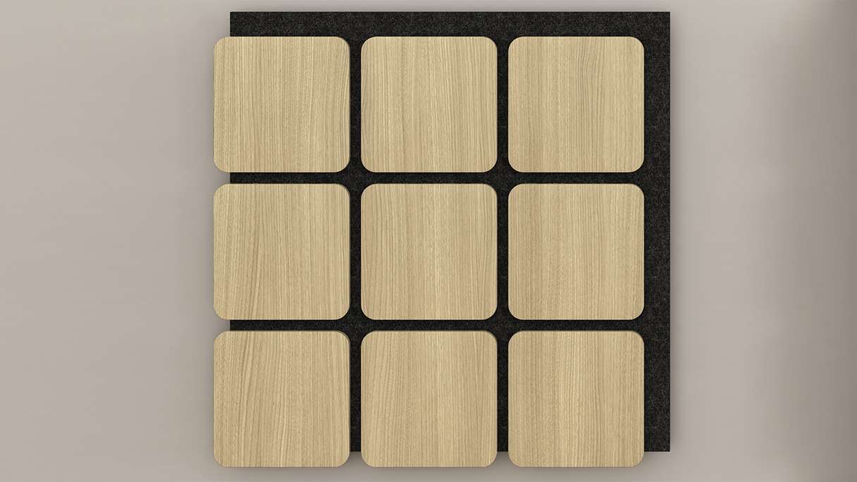 Skaben Akustikpaneele SilentWall - Quadrat Eiche Natur Hell - 60 x 58,5 cm