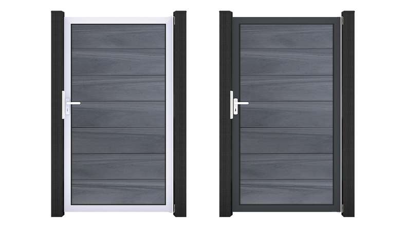 planeo Gardence Strong XL - BPC-Universaltor Steingrau co-ex mit Alurahmen 100 x 180 x 4 cm