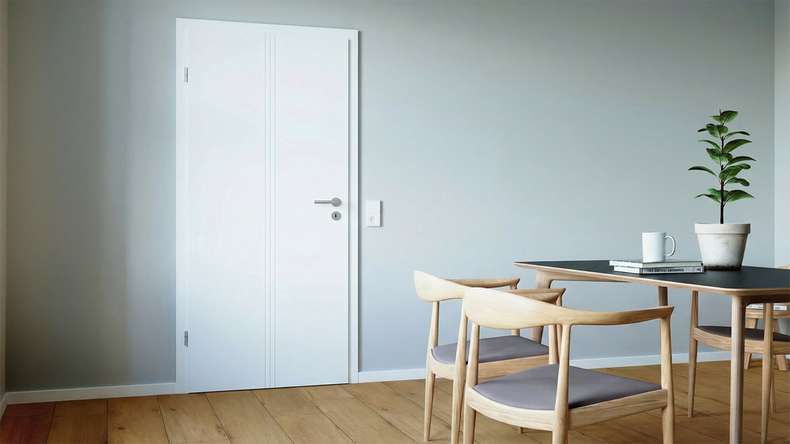 planeo Design-Innentür PUREA Vivo 7 Weißlack 9003 Designkante | lackiert - 2110 x 610|735|860|985 mm