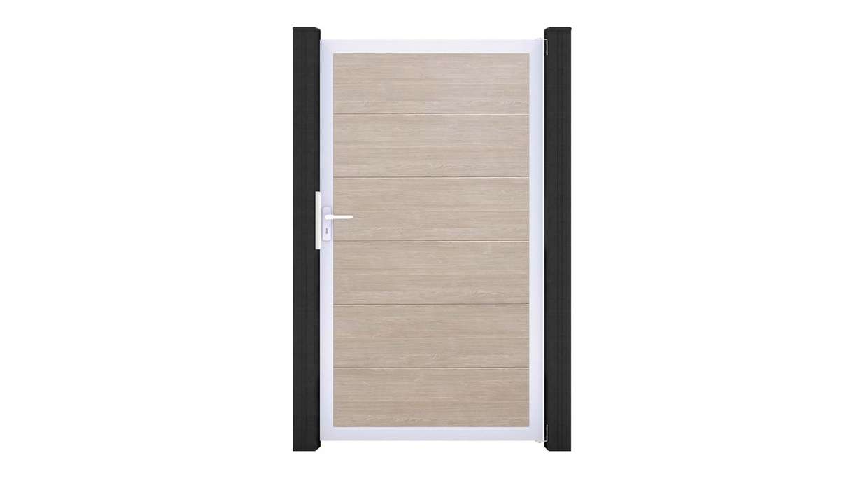 planeo Gardence Simply - PVC-Universaltor Sheffield Oak mit Alu-Rahmen 100 x 180 cm
