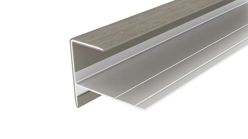 planeo LINEA - Alu CoEx Endprofil Hellgrau 3000 x 74 x 61 mm