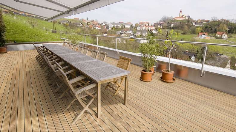 TerraWood Holzterrasse - Lärche Kanadisch - gerillt / genutet