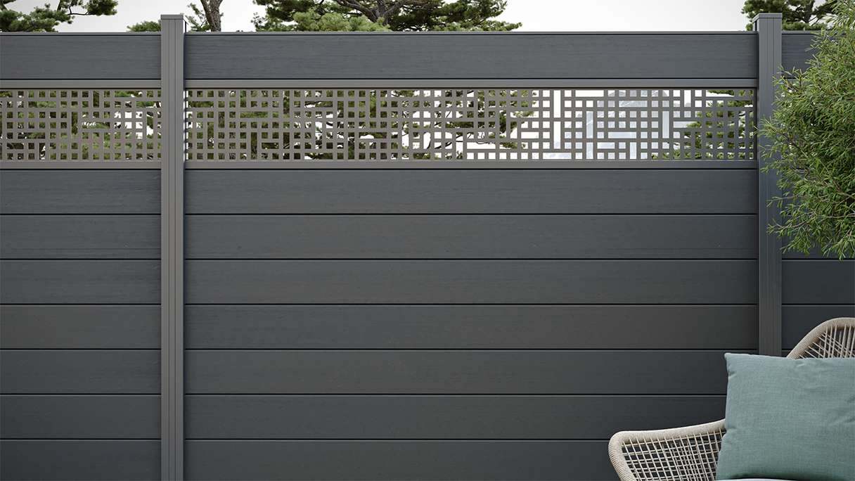 planeo Gardence Strong - BPC-Gartenzaun Quadratisch Anthrazitgrau