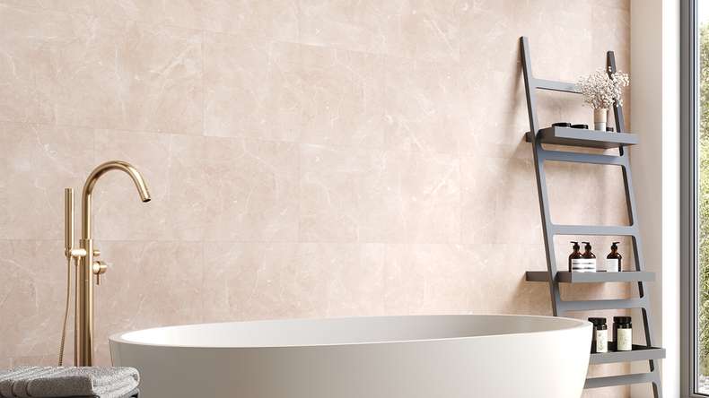 planeo Wandverkleidung Kunststoff - Wall&Floor Design Chino Light supermatt 80 x 40 cm