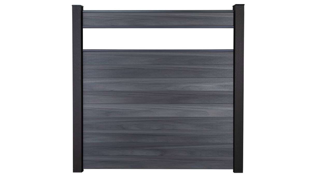 planeo Gardence Strong - BPC-Steckzaun Glas Satiniert Steingrau co-ex 180 x 180 cm