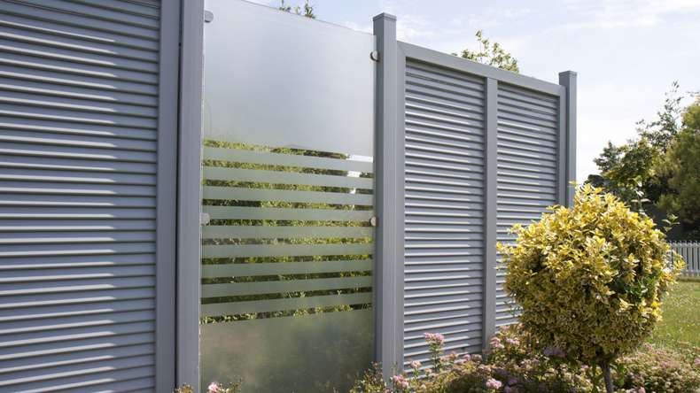 planeo Gardence Flair - Glas-Sichtschutz Hochkant Streifen 90 x 180 cm