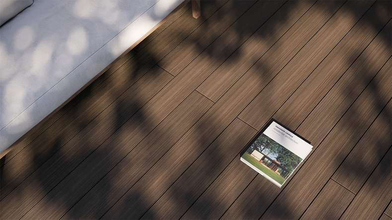 planeo AntikWood WPC Terrassendiele Massiv - Braun 3m antik gealtert