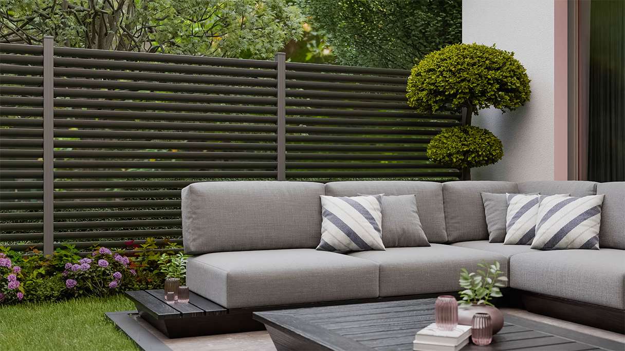 planeo Gardence Metallic Ellipse - Alu-Gartenzaun Quadratisch Anthrazit | DB703