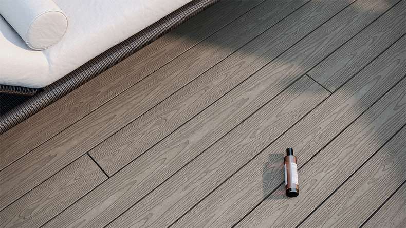 planeo CoEXWood WPC-Terrasse Komplett-Set Massivdiele - Anthrazitgrau/Graubraun strukturiert