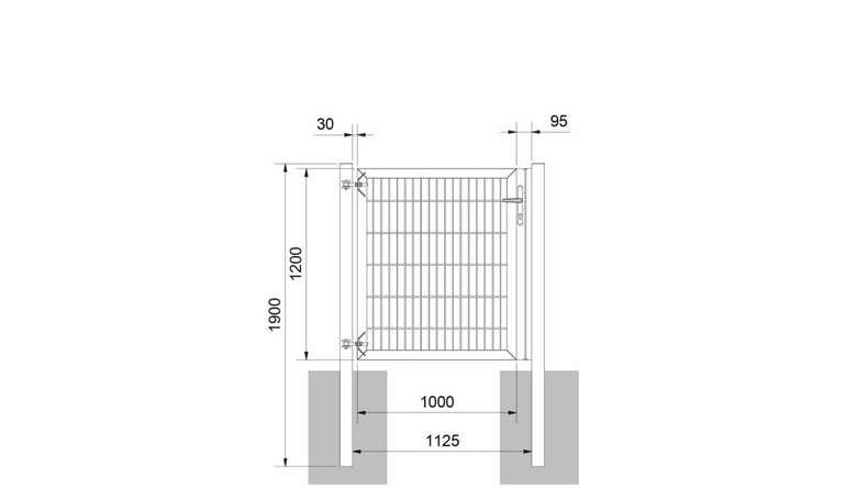 planeo Universaltor schwer 1-flg. Anthrazit H 1200 x B 1125 mm inkl. Torpfosten
