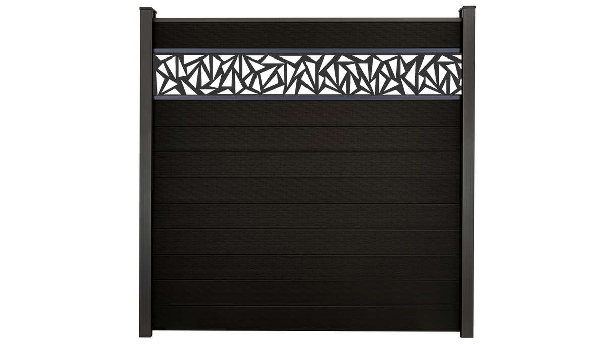 planeo Gardence Strong - BPC-Steckzaun Triangle Schwarz co-ex 180 x 180 cm