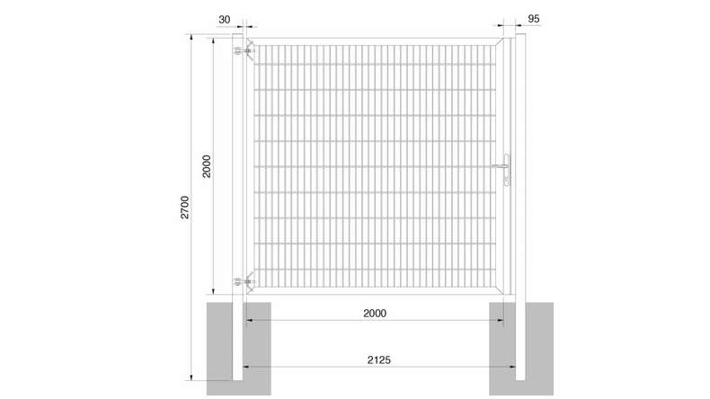 planeo Universaltor schwer 1-flg. Anthrazit H 2000 x B 2125 mm inkl. Torpfosten