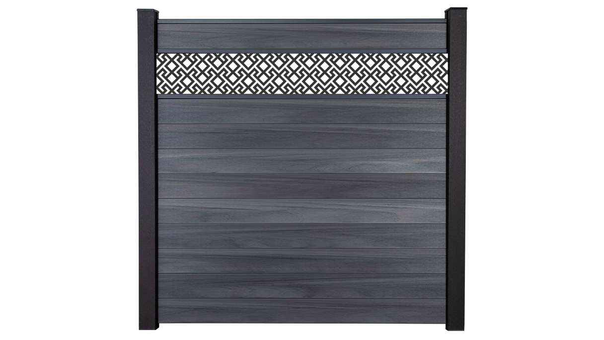 planeo Gardence Strong - BPC-Steckzaun Abstract Steingrau co-ex 180 x 180 cm