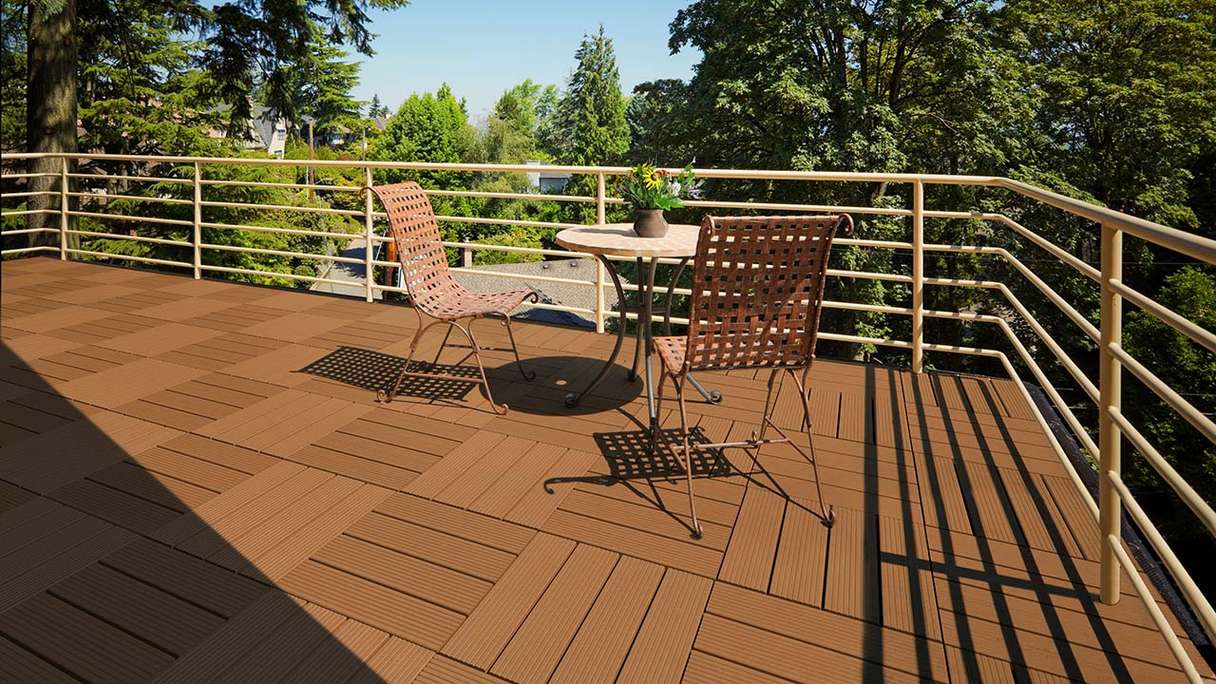 planeo WPC-Terrassenfliese Braun 30x30 cm - 6 Stk