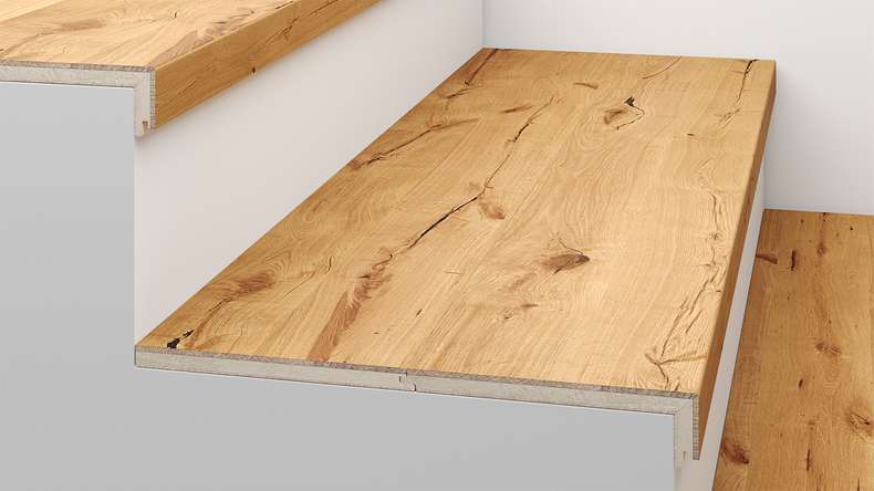 planeo Parkett Treppenstufe Typ B - Abdeckwinkel Klick Oben und Unten