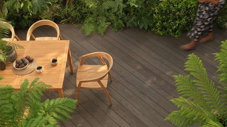 planeo Authoria PureBoard Terrassendiele Massiv - Natural Brown Oak 3.6m strukturiert