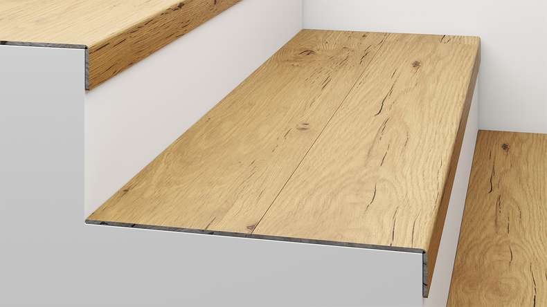 planeo Vinyl Treppenstufe Typ A - Abdeckwinkel Klick Oben