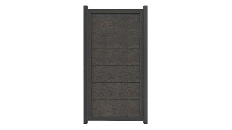 planeo Gardence Guard - BPC-Gartenzaun Hochkant Anthrazitgrau mit Alu-Rahmen in Anthrazit