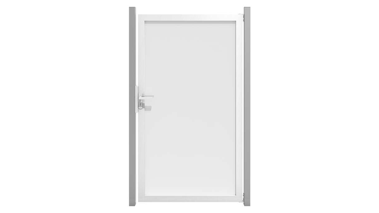 planeo Gardence Flair - Glas-Sichtschutz Tor mit Alurahmen 100 x 180 cm