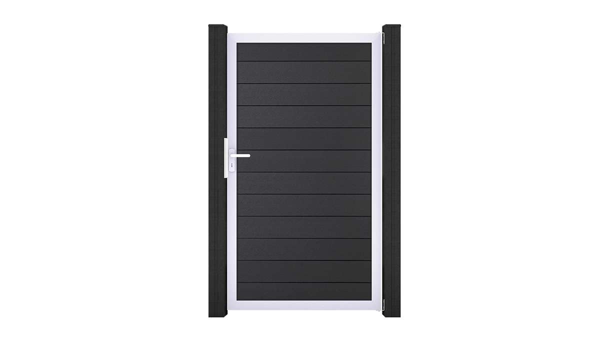 planeo Gardence Strong - BPC-Universaltor Anthrazitgrau mit Alurahmen Silber 100 x 180 cm
