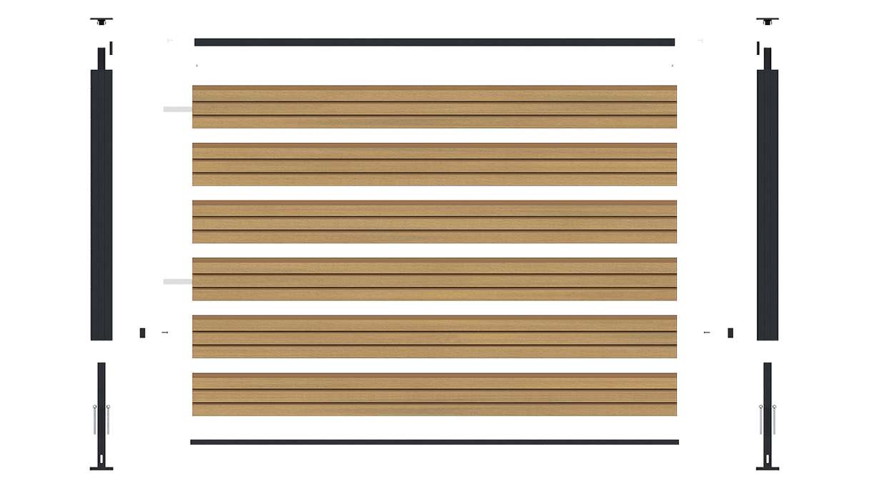 planeo LINEA - WPC CoEx Rhombus Vorgarten Steckzaun Sand 180 x 90 cm