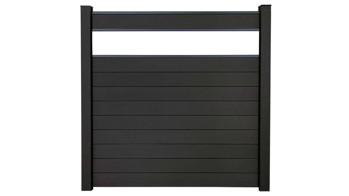 planeo Gardence Strong - BPC-Steckzaun Glas Satiniert Anthrazitgrau 180 x 180 cm