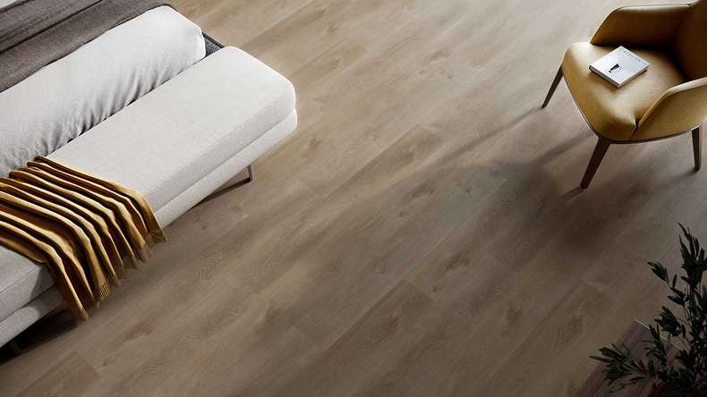 planeo Rigid Klick Vinyl - HOMEtec Basic 30 IXPE Sunlit Amber Oak | Trittschalldämmung integr. (RP-E30-5)