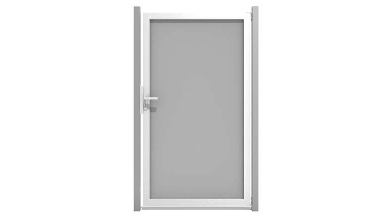 planeo Gardence Resistant - HPL-Sichtschutz Tor Uni Grau | mit EV1 Silber Alu-Rahmen