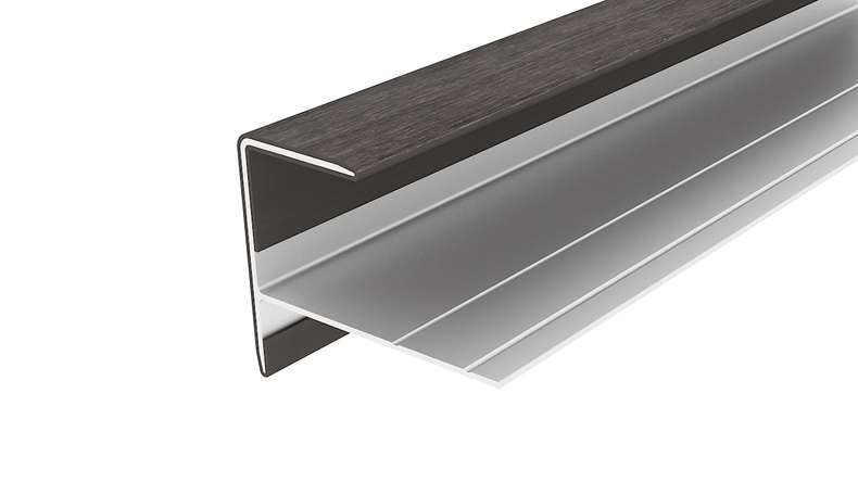 planeo LINEA - Alu CoEx Endprofil Dunkelgrau 3000 x 74 x 61 mm