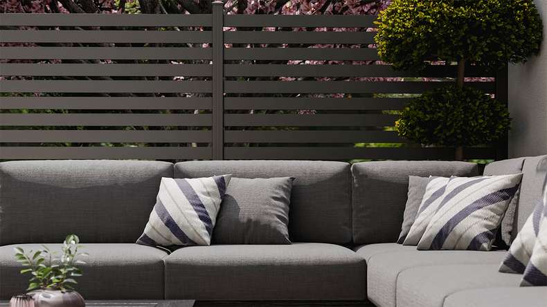planeo Gardence Metallic Edge - Alu-Gartenzaun Quadratisch Anthrazit | DB703