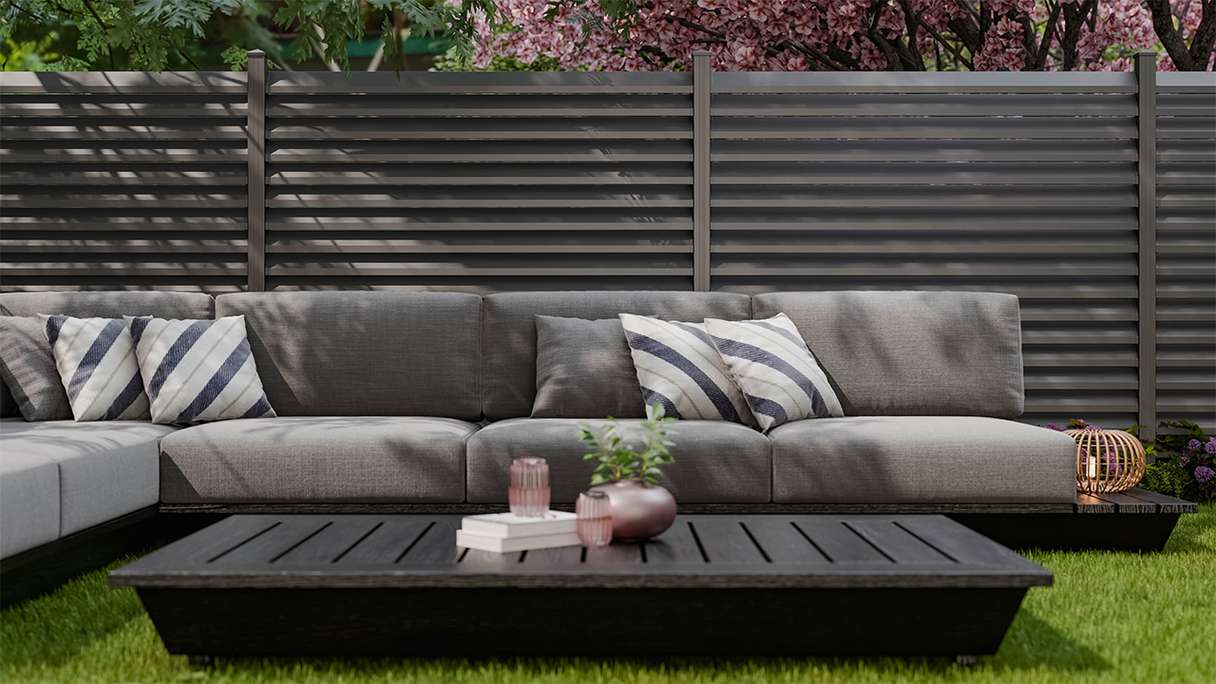 planeo Gardence Metallic Rhombus - Alu-Gartenzaun Quadratisch Anthrazit | DB703