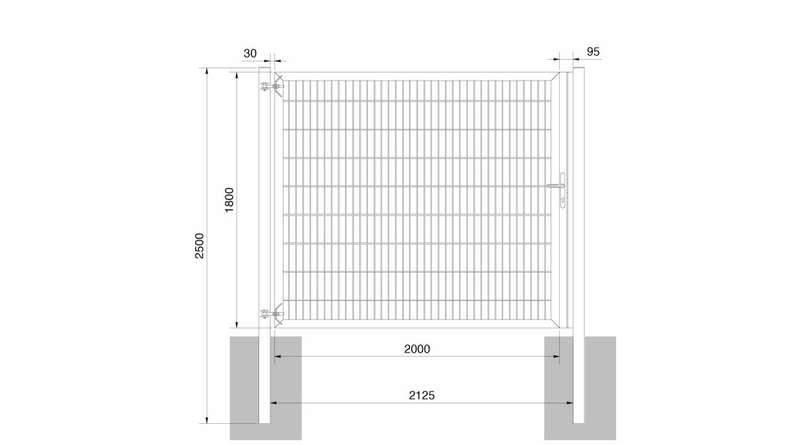 planeo Universaltor schwer 1-flg. Anthrazit H 1800 x B 2125 mm inkl. Torpfosten