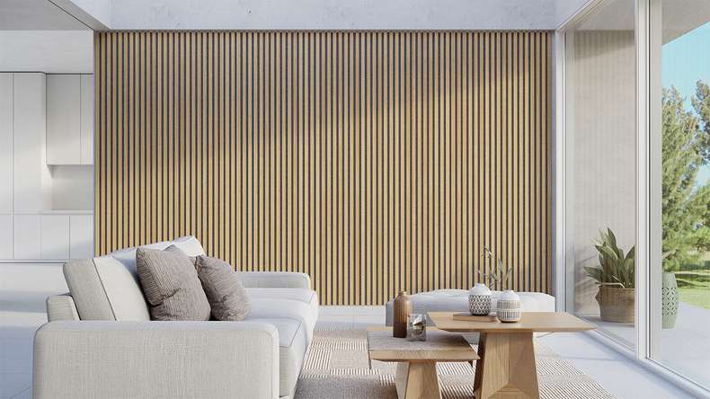 Skaben Akustikpaneele SilentWall Pro - Eiche Hellbraun - 250 x 60 cm