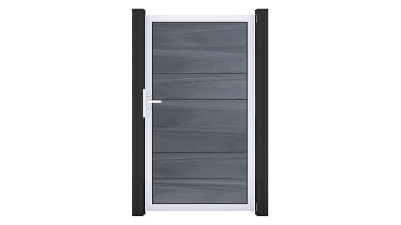 planeo Gardence Strong XL - BPC-Universaltor Steingrau co-ex mit Silber-Alurahmen 100 x 180 x 4 cm