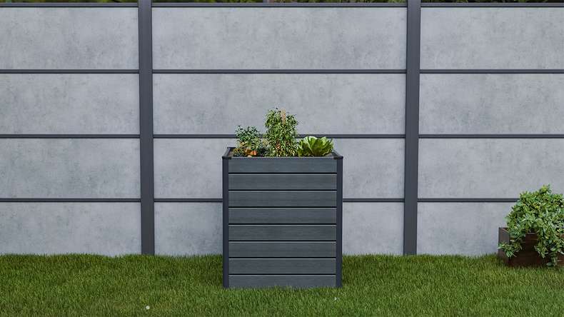 planeo BPC-Rhombus Hochbeet Cube - Steingrau co-ex. 70 x 70 x 79 cm