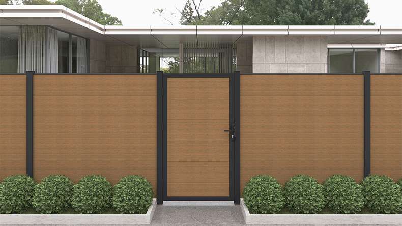 planeo INFINITY XL-Board - WPC CoEx Steckzaun Burma Teak 176 x 183 cm