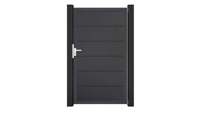 planeo Gardence Simply - PVC-Universaltor Anthrazitgrau mit Alu-Rahmen in Anthrazit | DB703 100 x 180 cm