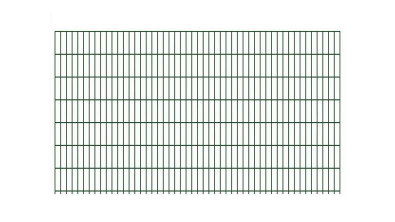 Doppelstabmattenzaun schwer 8/6/8 RAL 6005 Moosgrün - 1430 x 2510 mm