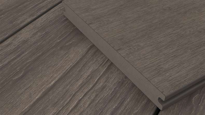 planeo MAXLine Antik - 3m WPC CoEx ummantelte XL Terrassendiele Massiv - Dunkelbraun rustikal strukturiert/glatt gebürstet