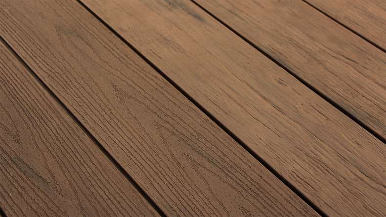 planeo TitanWood - Massivdiele dunkel-braun antik gealtert/gebürstet 4m | 5m