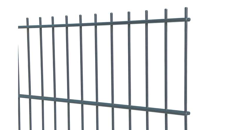 Doppelstabmattenzaun leicht 6/5/6 RAL 7016 Anthrazit - 1430 x 2510 mm