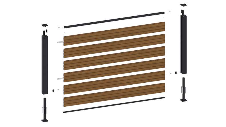planeo LINEA - WPC CoEx Rhombus Vorgarten Steckzaun Burma Teak 180 x 90 cm