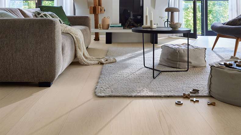 MEISTER Lindura-Holzboden HD 400 - 20229 Eiche natur perlweiß ultramattlackiert 2200 x 270 x 11 mm (500214-2200270-20229)