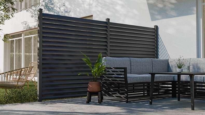 planeo Gardence Metallic Rhombus - Alu-Gartenzaun Quadratisch Anthrazit | DB703