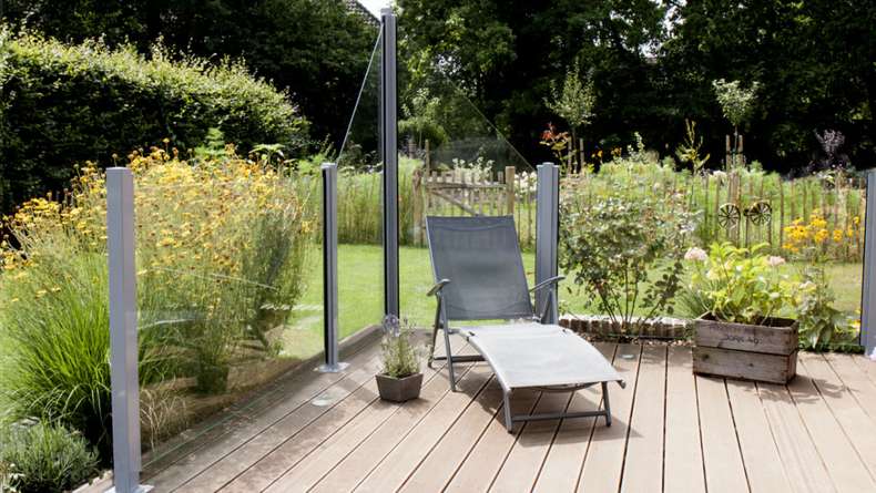 planeo Gardence Flair - Glas-Sichtschutz Waagerecht 180 x 90 cm