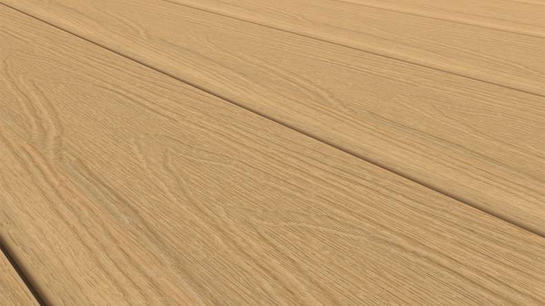 planeo MAXLine Nature - 3m WPC CoEx ummantelte XL Terrassendiele Verbundprofil leicht - Sand strukturiert/glatt gebürstet