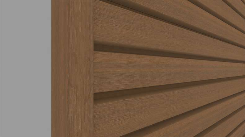 planeo LINEA Wide - WPC CoEx Fassadenverkleidung Burma Teak 2900 x 181 mm