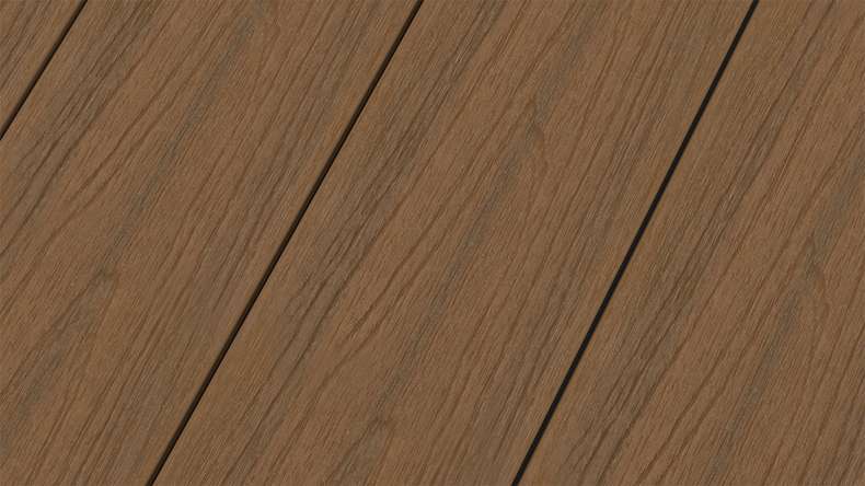 planeo MAXLine Nature - 3m WPC CoEx ummantelte XL Terrassendiele Verbundprofil leicht - Burma Teak strukturiert/glatt gebürstet