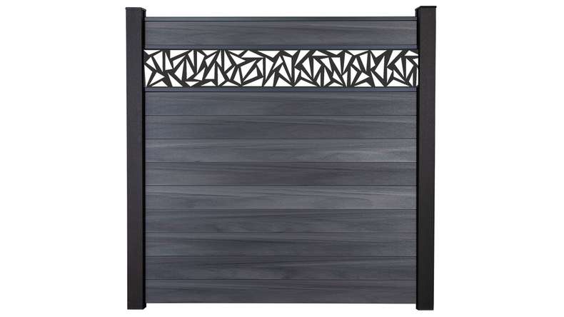 planeo Gardence Strong - BPC-Steckzaun Triangle Steingrau co-ex 180 x 180 cm