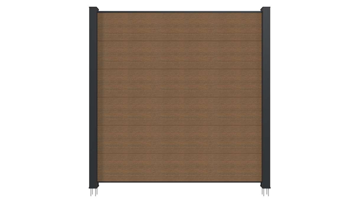 planeo INFINITY XL-Board - WPC CoEx Steckzaun Burma Teak 176 x 183 cm
